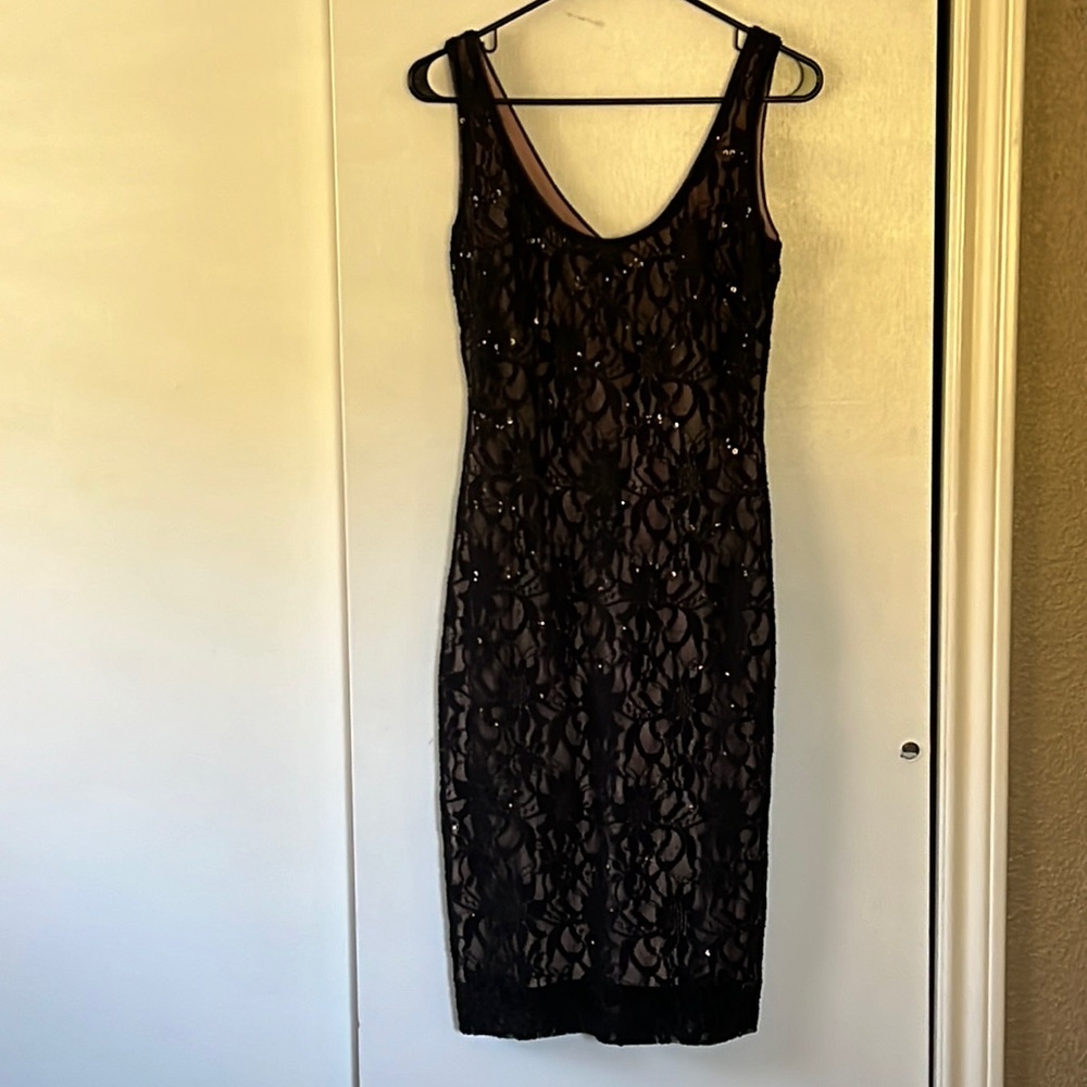 Black sequined dress from Lauren Ralph Lauren.